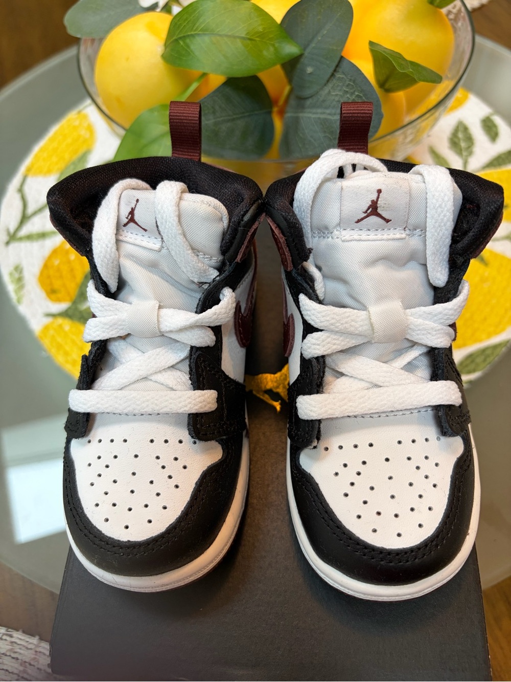 Jordan Kids High-Top Sneakers in White, Black and Dark Pony NEW in BOX